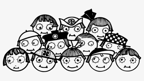 Creepy Kids Faces Clip Arts - Kids Cartoon Black White Png, Transparent Png, Transparent PNG