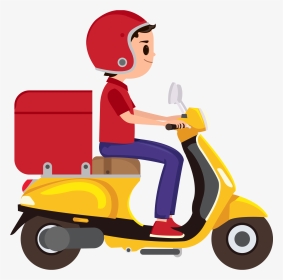 Transparent Delivery Png - Delivery Boy With Bike, Png Download ,  Transparent Png Image - PNGitem