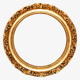 Picture Frame Mirror Circle Gold Leaf - Round Golden Frame Png, Transparent Png, Transparent PNG