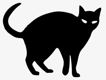 Black Cat Kitten Halloween Clip Art - Black Cat Easy Drawing, HD Png Download, Transparent PNG