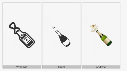 Bottle With Popping Cork On Various Operating Systems - Glass Bottle, HD Png Download, Transparent PNG