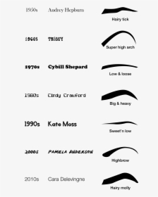 Eyebrows Throughout History, HD Png Download, Transparent PNG