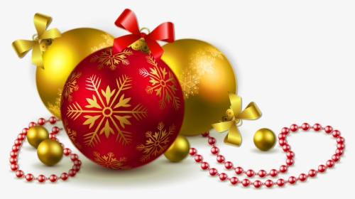 Red Gold Christmas Decorations Png, Transparent Png, Transparent PNG