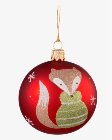Christmas Ball Ornament Red With Fox, 7 Cm - Christmas Ornament, HD Png Download, Transparent PNG