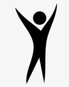Clipart Person Symbol - Happy Person Clipart Black And White, HD Png Download, Transparent PNG