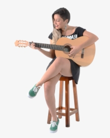 Beautiful Girl Playing Guitar Png Image - People Playing Instruments Png, Transparent Png, Transparent PNG