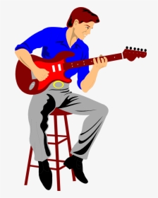 Girl Playing Guitar Clipart - Person Playing Guitar Clipart, HD Png Download, Transparent PNG