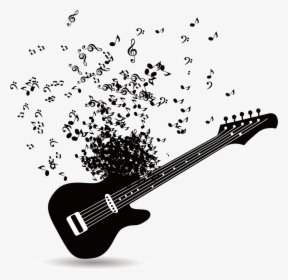 Guitar Vector Creative Free Transparent Image Hd Clipart - Guitar With Music Notes, HD Png Download, Transparent PNG