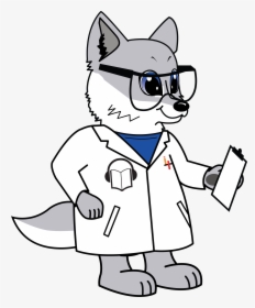 Wolfie Wearing A White Lab Coat, Safety Glasses, And, HD Png Download, Transparent PNG