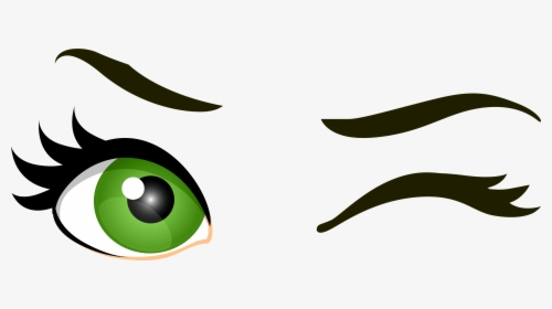 Green Clipart Green Eye Cute Borders Vectors Animated - Winking Eye Png, Transparent Png, Transparent PNG