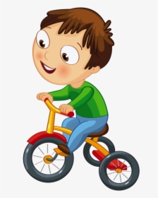 Baby Riding A Tricycle Cartoon, HD Png Download, Transparent PNG