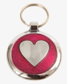 Deep Pink Heart Small 20mm Designer Dog Tag Shimmer - Keychain, HD Png Download, Transparent PNG