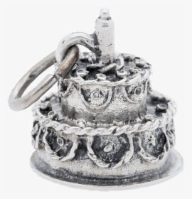 Vintage Sterling Silver Birthday Cake Happy Birthday - Body Jewelry, HD Png Download, Transparent PNG