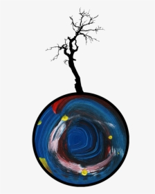 Tree Painting Brush Silhouette Myjob 4asno4i - Circle, HD Png Download, Transparent PNG