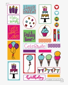 Free Birthday Planner Stickers - Printable Happy Birthday Stickers, HD Png Download, Transparent PNG
