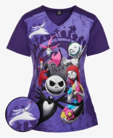 Nightmare Before Christmas Rip Print Scrub Top, HD Png Download, Transparent PNG