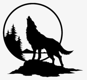 Moon Clipart Wolf Silhouette - Wolf Howling At Moon Silhouette, HD Png Download, Transparent PNG