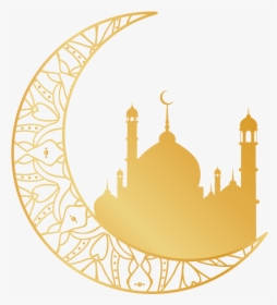 Religion Islam Golden Moon Religious Motifs Transprent - Half Ramadan Moon Png, Transparent Png, Transparent PNG