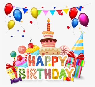 Cake Happy Birthday Cartoon Cupcake Free Download Png - Happy Birthday Cake Cartoon, Transparent Png, Transparent PNG