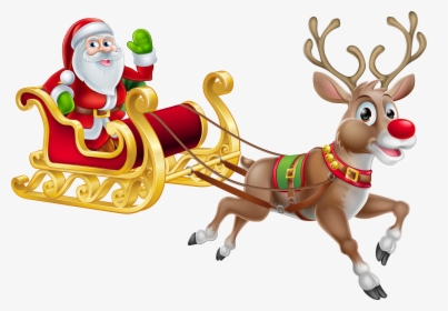 And Sledge Claus Eve Transparent Decoration Santa Clipart - Reindeer Png Transparent, Png Download, Transparent PNG