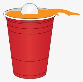 Beer Pong Red Free Picture - Cartoon Beer Pong Cup, HD Png Download, Transparent PNG