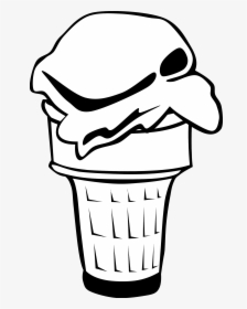 Ice Cream Clipart Black And White - Ice Cream Cone Clip Art, HD Png Download, Transparent PNG