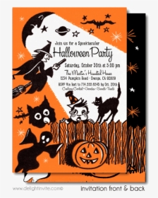 Illustration,graphic Design,art - Vintage Halloween Invitations, HD Png Download, Transparent PNG