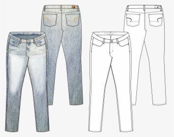 Ae Skinny Jeans - Skinny Jean Technical Drawing, HD Png Download, Transparent PNG