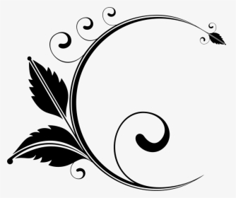 Flourish Line Png Transparent Background - Floral Design Black And White Png, Png Download, Transparent PNG
