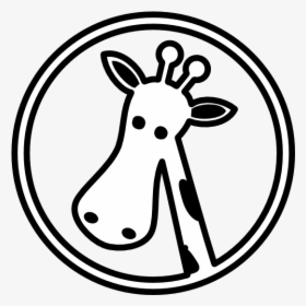 Giraffe Head Black White Line Animal 555px - Giraffe Head Clip Art Black And White, HD Png Download, Transparent PNG