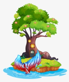 Clip Art Elm Trees - Treasure Map Cartoon Background, HD Png Download, Transparent PNG