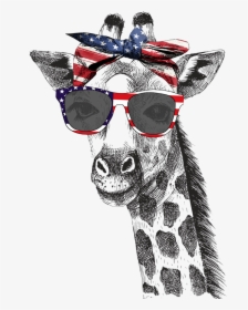 Patriotic Giraffe Graphic Tee, HD Png Download, Transparent PNG