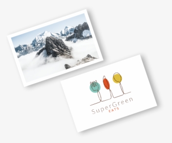 Example White Business Card Featuring Image Of Mountains, - Illustration, HD Png Download, Transparent PNG
