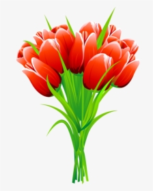 Red Pink And Yellow Tulips Clipart - Pink Flower Bouquet Clipart, HD Png Download, Transparent PNG