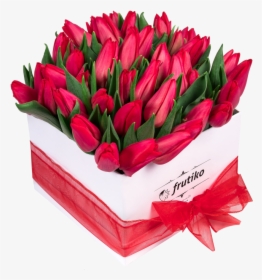 White Box Of Red Tulips, HD Png Download, Transparent PNG