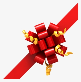 Corner Christmas Ribbon Png Clipart , Png Download - Corner Gift Ribbon Png, Transparent Png, Transparent PNG