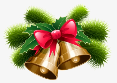 Transparent Holly Ribbon - Merry Christmas Card Bells, HD Png Download, Transparent PNG