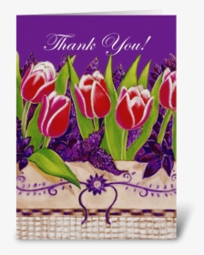 Red Tulips Thank You Greeting Card - Tulip, HD Png Download, Transparent PNG