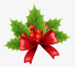 Transparent Holly Ribbon - Holly And Candy Canes, HD Png Download, Transparent PNG