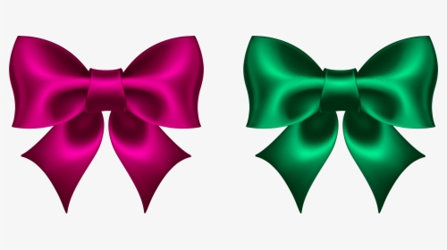Christmas Bow Tie Clipart 13 Clip Art - Pink And Green Bow, HD Png Download, Transparent PNG