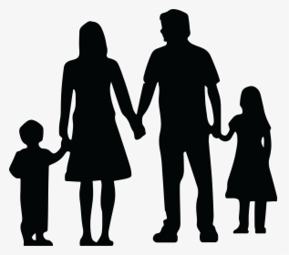 Family Silhouette Daughter Father Clip Art - Family Silhouette Png, Transparent Png, Transparent PNG
