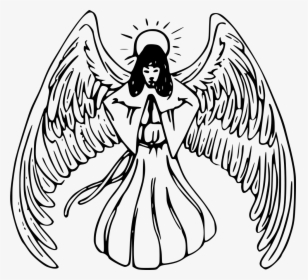 Fallen Angel Clipart Line Art - Praying Angel Line Art, HD Png Download, Transparent PNG