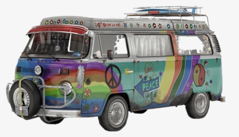 Flower Power Volkswagen Camper Van - Vw T2 Hippie Bus, HD Png Download, Transparent PNG