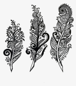 Clip Art Boho Design - Boho Feather Clipart Black And White, HD Png Download, Transparent PNG