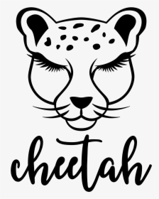 Cheetah Cheetahs Bigcats Bigcat Outline Outlines - Cheetah Face Clipart Black And White, HD Png Download, Transparent PNG