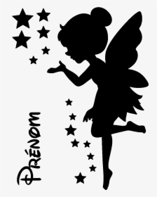 Sticker Prenom Personnalisable Fee Et Les Etoiles Ambiance - Vector Cute Fairy Silhouette, HD Png Download, Transparent PNG