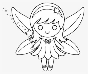 Transparent Fairy Vector Png - Cartoon Fairy Drawing Easy, Png Download, Transparent PNG