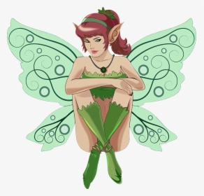 Cartoon, Creature, Fairy, Female, Fiction, Flying, - Green Fairy Clip Art, HD Png Download, Transparent PNG