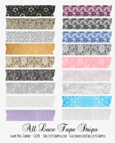 Transparent Lace Png Texture - Printable Pastel Washi Tape, Png Download, Transparent PNG