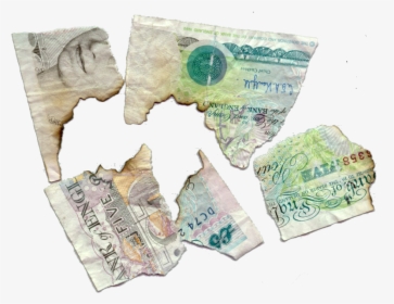 Clip Art Ripped Money - Burnt 5 Pound Note, HD Png Download, Transparent PNG